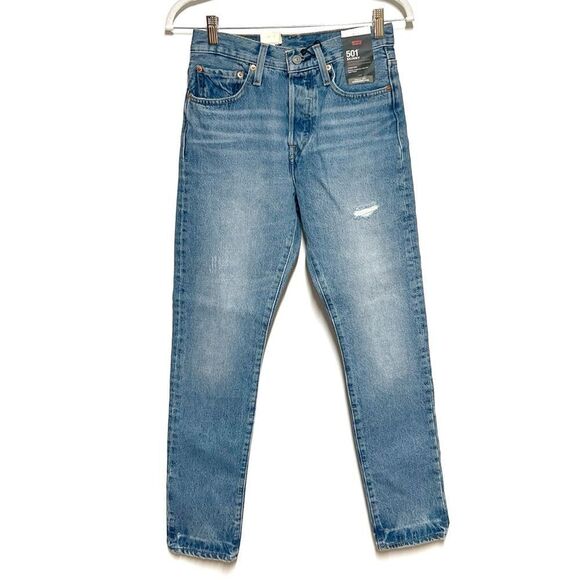 NWT Levi’s 501 Skinny High Rise Jeans Womens Sz 25/30 - Picture 4 of 7